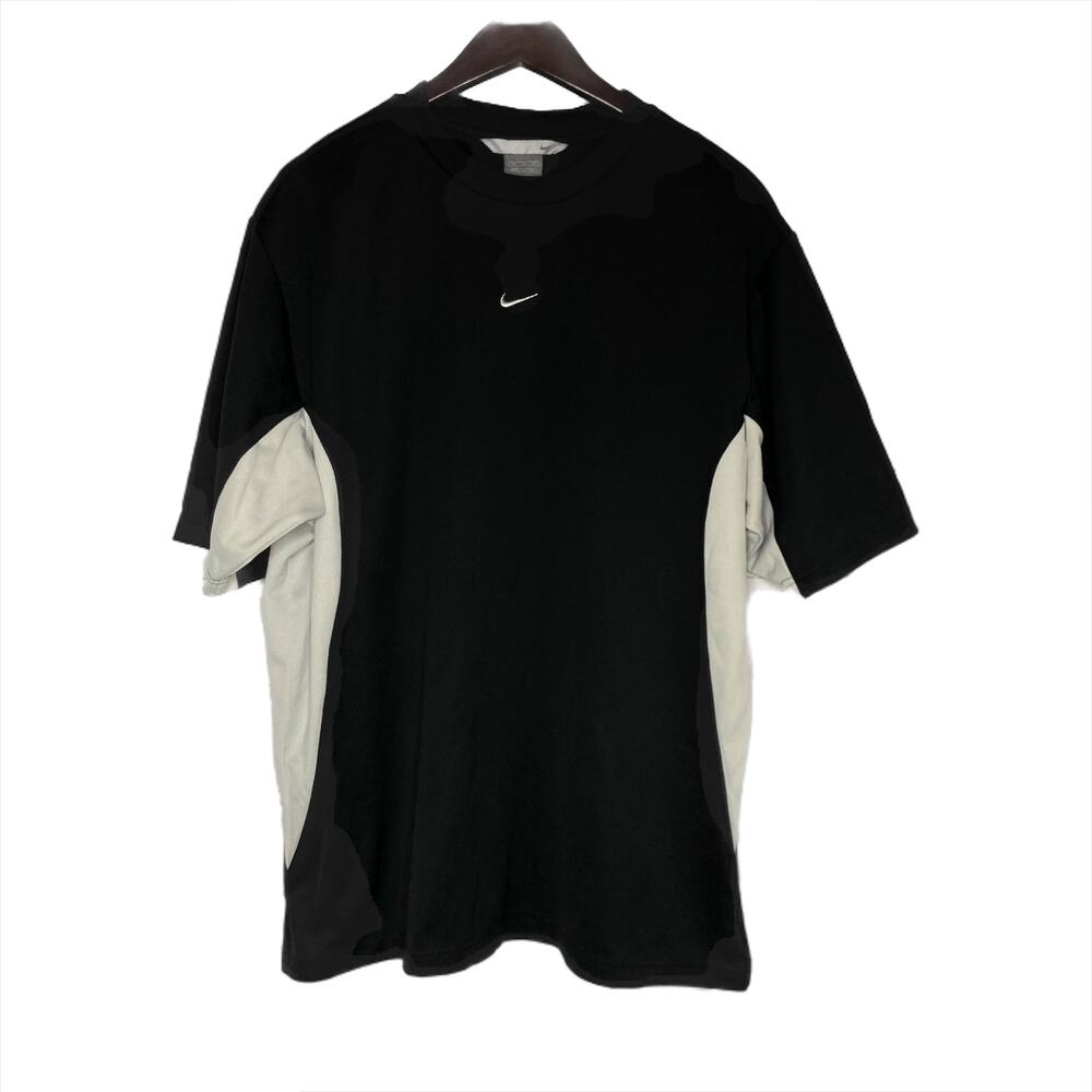 Nike Black Jersey Activewear T-Shirt Gray side Panels Size XL